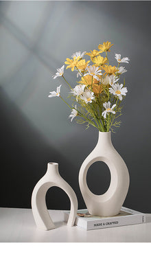 Modern White Ceramic Nesting Vase Set