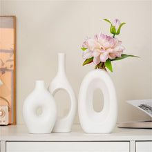 Cadrune White Ring Ceramic Vase