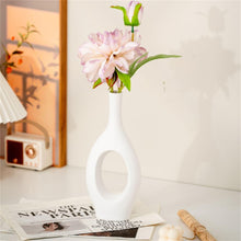 Cadrune White Ring Ceramic Vase