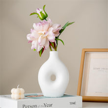 Cadrune White Ring Ceramic Vase