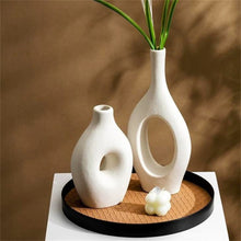 Cadrune White Ring Ceramic Vase