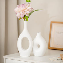 Cadrune White Ring Ceramic Vase