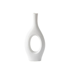 Cadrune White Ring Ceramic Vase