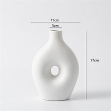 Cadrune White Ring Ceramic Vase