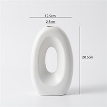 Cadrune White Ring Ceramic Vase