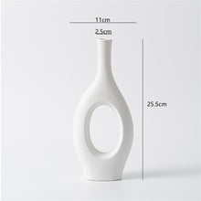 Cadrune White Ring Ceramic Vase