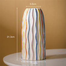 Modern Striped Ceramic Vase