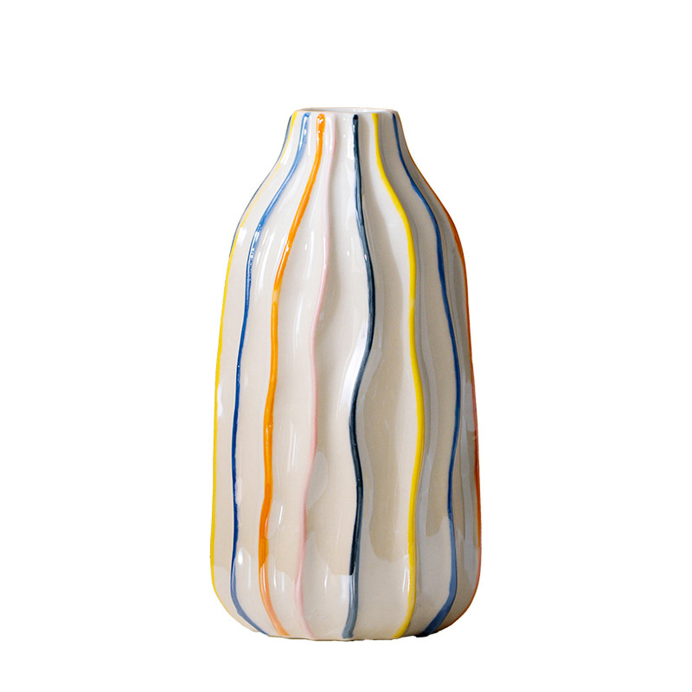 Modern Striped Ceramic Vase