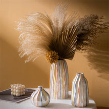 Modern Striped Ceramic Vase