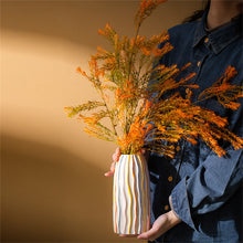 Modern Striped Ceramic Vase