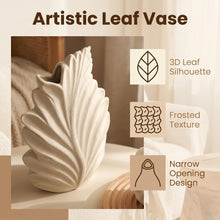 Cadrune White Leaf Ceramic Vase